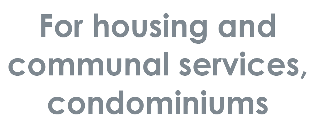 For housing and communal services, condominiums
